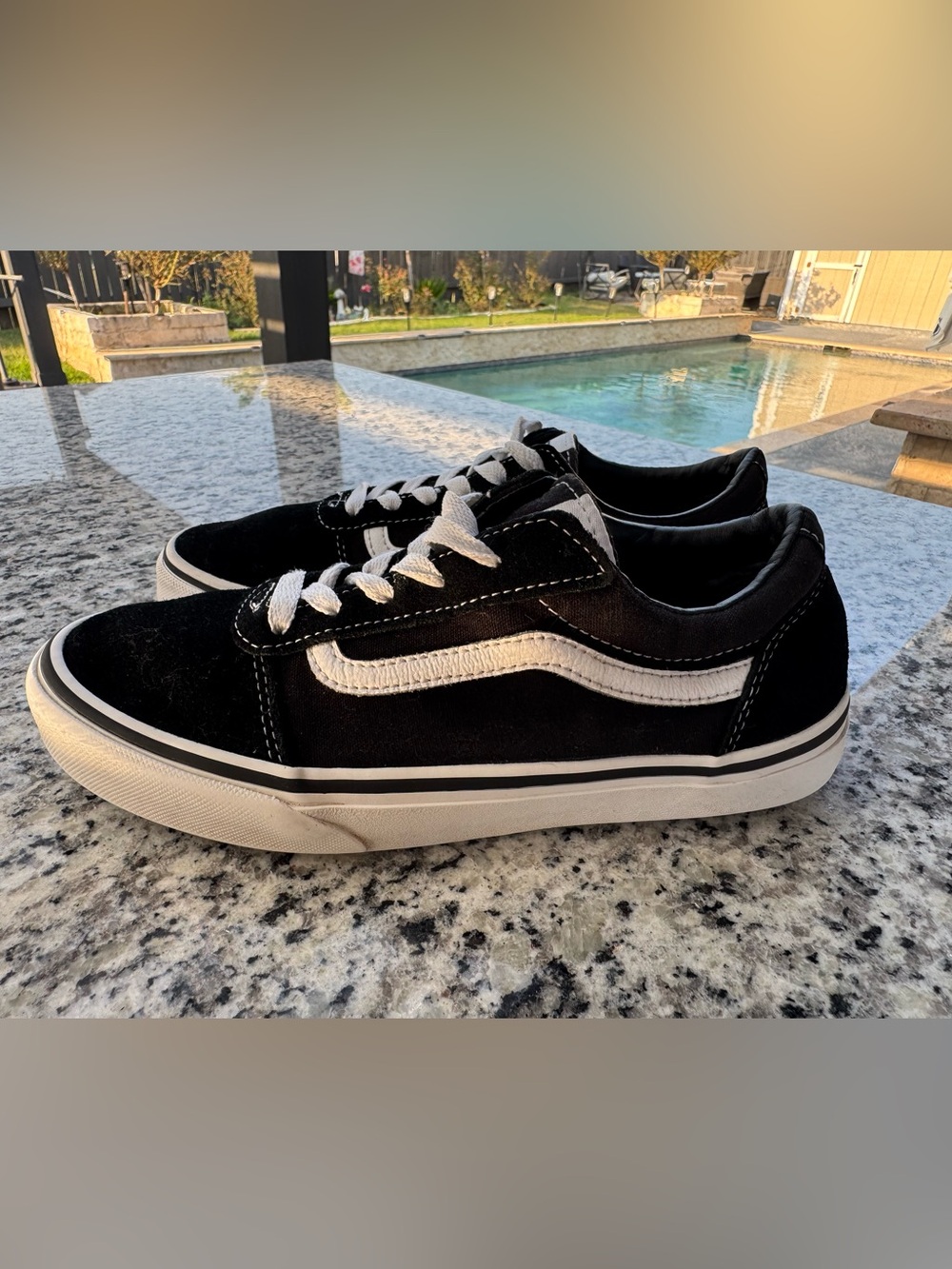 Vans Black and White Old Skool Low-Top Sneakers